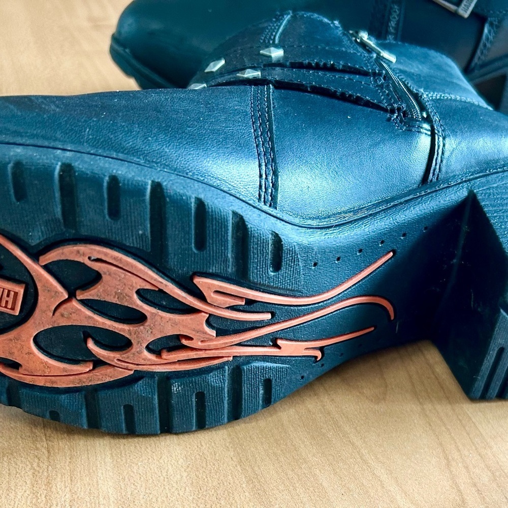 Harley Davidson motorcycle ankle boots wolverine Abney woman sz 9 leather shoes - Picture 8 of 10